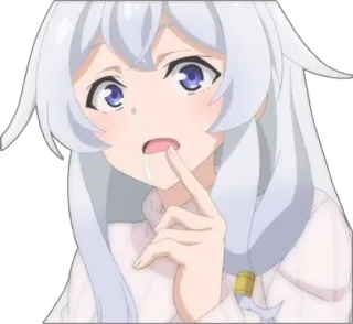 🧏 Anime, Mädchen, süß, weißes Haar, violette Augen telegram sticker