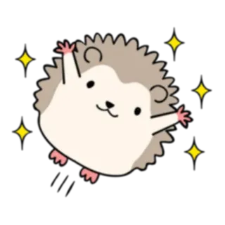 😃 erizo, animal, lindo, dibujos animados telegram sticker