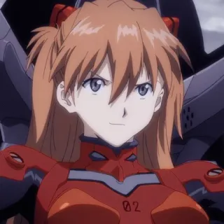 😊 Asuka Langley Soryu Neon Genesis Evangelion Anime, Personaje, Pelo naranja, Chica, Eva, Piloto telegram sticker