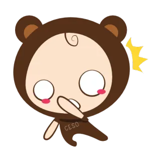 😱 CESO słodki, miś, kreskówka, postać, dziecko, naklejka telegram sticker