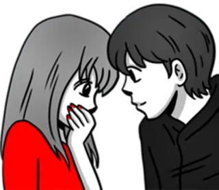 🙊 Paar, Liebe, Beziehung, Cartoon, Graustufen, Romantisch whatsapp sticker
