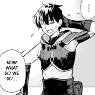 😣 NOW WHAT DO WE DO... anime, mangá, preocupado, pensando, pergunta telegram sticker