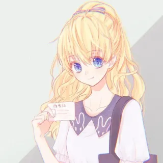 🌨️ 准考证 fille anime, blonde, carte d'identité, école whatsapp sticker
