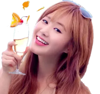 🍸 女人, 饮料, 香槟, 太阳镜, 肖像, 微笑 telegram sticker