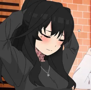 🖤 Аниме, Девушка, Мультфильм, Персонаж, Искусство, Манга telegram sticker