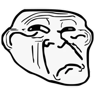😢 Trollface 밈, 인터넷, 트롤, 웃긴, 유머 telegram sticker