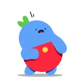 😳 xanh dương, dễ thương, hoạt hình, giọt, nhân vật, hình minh họa telegram sticker