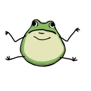 🤷‍♂️ กบ, สัตว์, สีเขียว, น่ารัก, การ์ตูน, สัตว์ครึ่งบกครึ่งน้ำ telegram sticker