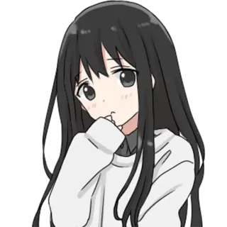 🤔 Anime, Mädchen, süß, Manga telegram sticker