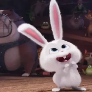 🐰 Snowball The Secret Life of Pets 兔子, 小兔子, 白色, 动物, 卡通, 宠物, 角色 telegram sticker