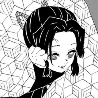 🐚 Kanae Kocho Demon Slayer Anime, Mangá, Demon Slayer, Kanae Kocho, Personagem, Borboleta, Monocromático telegram sticker