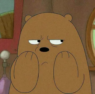 ✨ Grizzly Bear We Bare Bears oso, dibujos animados, divertido, personaje, mono, We Bare Bears telegram sticker