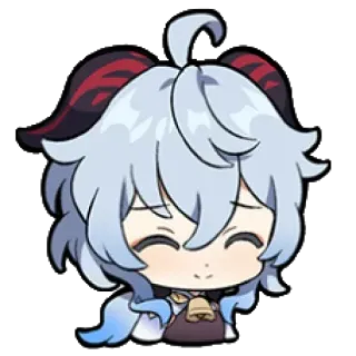 ❄️ Ganyu Genshin Impact anime, chibi, cute, cartoon, game character, Genshin Impact, Ganyu telegram sticker