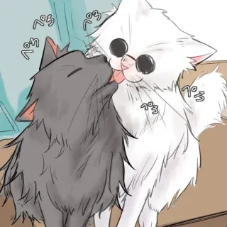 🐈 Katze, Katzen, lecken, süß, Tiere, Haustier telegram sticker