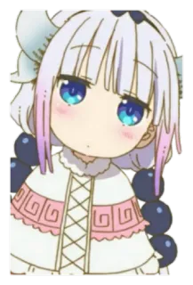 🤔 Kanna Kamui Miss Kobayashi's Dragon Maid Аниме, Канна, Каваи, Милый, Дракон Горничная, Манга telegram sticker