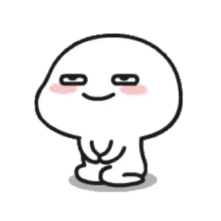 😛 Cartone animato, Personaggio, Carino, Bianco, Semplice, Emoji telegram sticker
