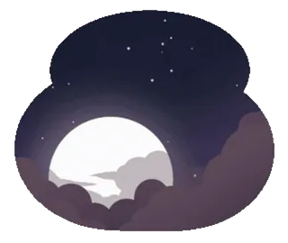 🎈 noite, lua, nuvens, estrelas, céu, silhueta whatsapp sticker