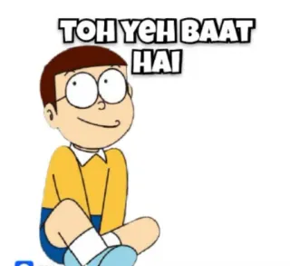 🤔 Nobita Doraemon TOH YEH BAAT HAI Phim hoạt hình, Anime, Doraemon, Nobita, Tiếng Hindi whatsapp sticker