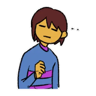 😑 Frisk Undertale jeu vidéo, indé, détermination, réflexion telegram sticker