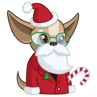😀 cachorro, natal, papai noel, feriado, festivo, fofo, desenho animado whatsapp sticker