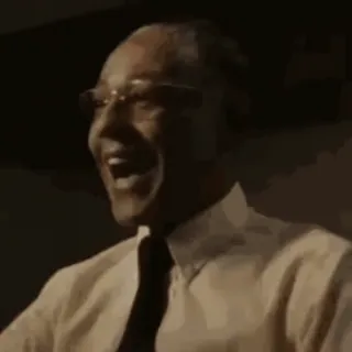 ๐ Gustavo Fring Breaking Bad laughing, man, glasses, villain, expression whatsapp sticker