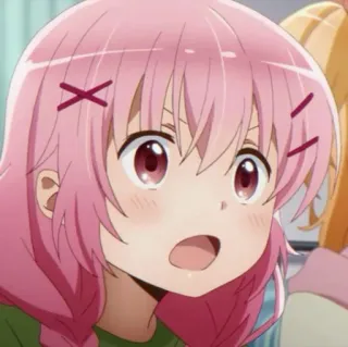 🌸 Anime, Manga, Ragazza, Capelli Rosa, Cartone animato telegram sticker