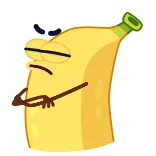 🧐 banane, fruit, dessin animé, jaune, autocollant, emoji telegram sticker
