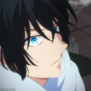 ♟ @HAWKS Anime, Cartoon, Mann, Junge, Augen telegram sticker