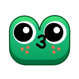 😘 żaba, pocałunek, słodki, kreskówka, zwierzę, emoji telegram sticker