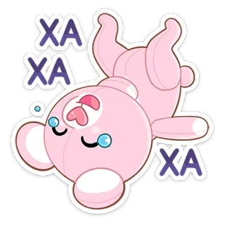 😂 XA XA XA fofo, rosa, desenho animado, animal, urso, kawaii, divertido, expressão telegram sticker