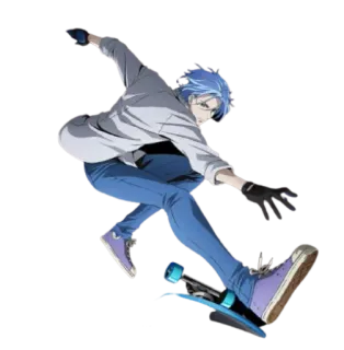 🛹 Reki Kyan SK8 the Infinity Anime, Skateboarden, Cartoon telegram sticker
