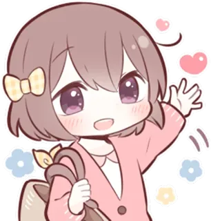 👋 каваий, аниме, милый, чиби, девушка, привет telegram sticker