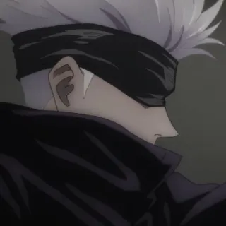 😶 Gojo Satoru Jujutsu Kaisen 动漫, 五条悟, 咒术回战, 角色, 眼罩, 白发 telegram sticker