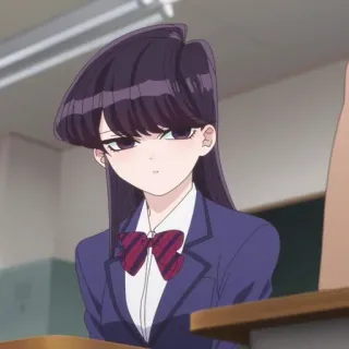 🪁 Komi Shouko Komi Can't Communicate Anime, Mangá, Komi, Komi não consegue comunicar, Shouko Komi, Uniforme escolar, Fofa, Garota anime telegram sticker