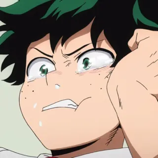 🥦 Izuku Midoriya My Hero Academia anime, manga, my hero academia, izuku midoriya, deku, crying, sad, emotional telegram sticker