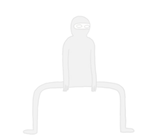 🌑 Ninja, Grau, Minimalistisch, Cartoon, Abstrakt telegram sticker