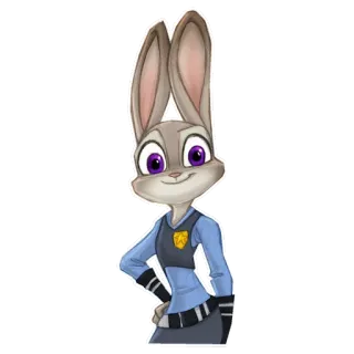 😄 Judy Hopps Zootopia rabbit, police, officer, cartoon, animal telegram sticker