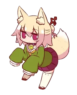 👀 Animé, Renard, Kawaii, Mignon, Chibi, Fille telegram sticker