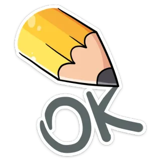 👌 ok pensil, ok, sekolah, menulis, menggambar whatsapp sticker