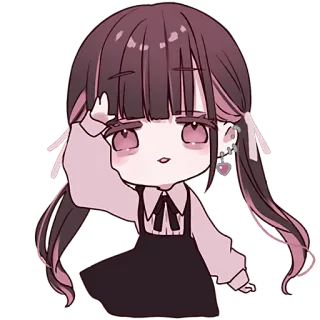 🫡 Anime meisje, Chibi, Leuk, Kawaii, Sticker, Cartoon, Manga telegram sticker