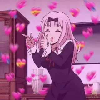 💖 Chika Fujiwara Kaguya-sama: Love Is War anime, chika fujiwara, love is war, heart, cute, anime girl telegram sticker