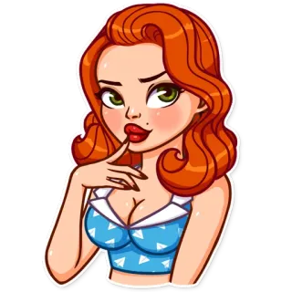 🤔 mujer, dibujo animado, pegatina, femenino, chica telegram sticker
