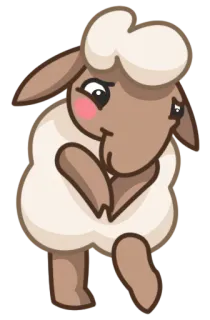 😊 ovelha, animal, fofo, desenho animado, lã, animal de fazenda, cordeiro telegram sticker