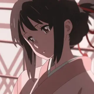 💫 Mitsuha Miyamizu Your Name Anime, Mitsuha Miyamizu, Your Name, Nhân vật, Nữ telegram sticker