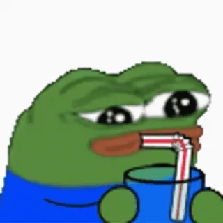 🥤 Pepe the Frog pepe, frog, meme, drinking telegram sticker