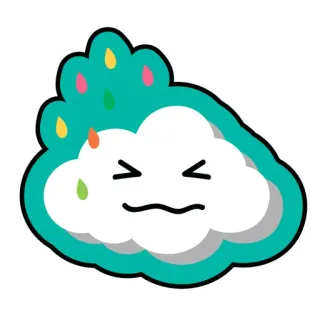 🌧 nuage, pluie, mignon, météo, tempête, dessin animé, sticker whatsapp sticker