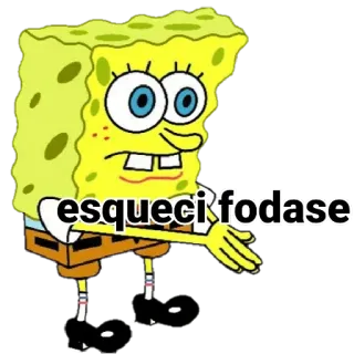 🤨 Spongebob esqueci fodase spongebob, cartoon, meme, funny, offensive telegram sticker