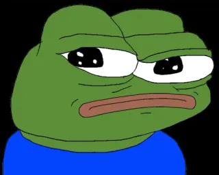 😕 Pepe the Frog Pepe, Rana, Meme, Triste, Meme de internet, Dibujo animado telegram sticker
