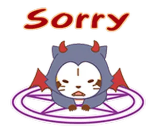 🙇 Sorry scusa, carino, scuse, diavolo, demone, animale telegram sticker