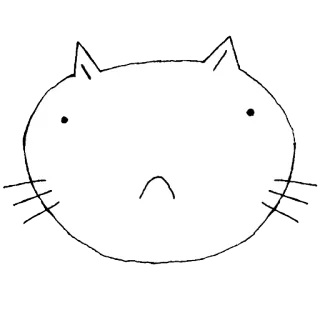 😞 Katze, Tier, Zeichnung, Einfach, Skizze, Cartoon telegram sticker